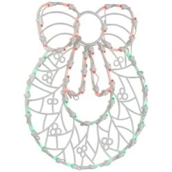 Northlight 16" White & Clear LED Lighted Wreath Christmas Window Silhouette Decoration 22 Northlight 16" White & Clear LED Lighted Wreath Christmas Window Silhouette Decoration -Christmas Designers Store D491431S 14