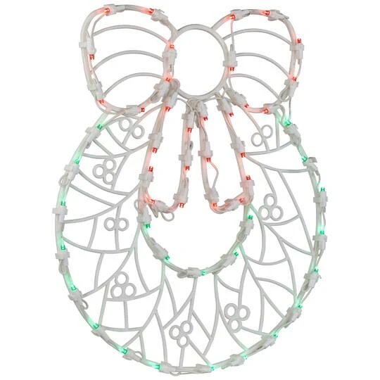 Northlight 16" White & Clear LED Lighted Wreath Christmas Window Silhouette Decoration 12 Northlight 16" White & Clear LED Lighted Wreath Christmas Window Silhouette Decoration - Image 10
