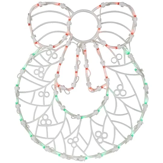 Northlight 16" White & Clear LED Lighted Wreath Christmas Window Silhouette Decoration 5 Northlight 16" White & Clear LED Lighted Wreath Christmas Window Silhouette Decoration - Image 3