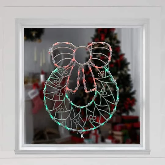Northlight 16" White & Clear LED Lighted Wreath Christmas Window Silhouette Decoration 6 Northlight 16" White & Clear LED Lighted Wreath Christmas Window Silhouette Decoration - Image 4