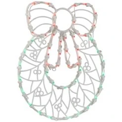 Northlight 16" White & Clear LED Lighted Wreath Christmas Window Silhouette Decoration 17 Northlight 16" White & Clear LED Lighted Wreath Christmas Window Silhouette Decoration -Christmas Designers Store D491431S 4