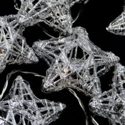 PENN 10ct. Clear LED Spun Glass Star Christmas String Lights -Christmas Designers Store D491435S 2