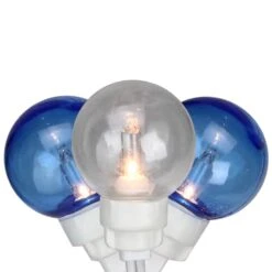Sienna 100ct. Blue & Clear G30 Globe Icicle Christmas String Lights Set