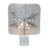Northlight Silver Snowflake Glass Christmas Night Light 2 Northlight Silver Snowflake Glass Christmas Night Light -Christmas Designers Store D491467S 1
