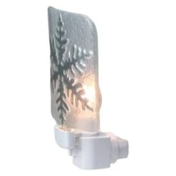 Northlight Silver Snowflake Glass Christmas Night Light 9 Northlight Silver Snowflake Glass Christmas Night Light -Christmas Designers Store D491467S 2