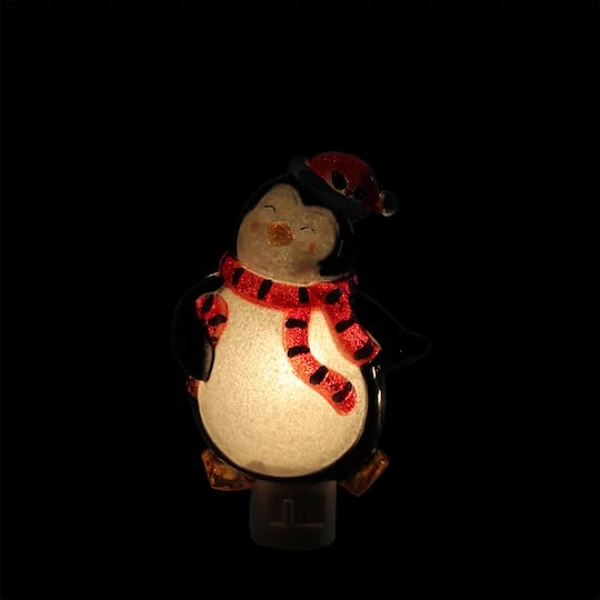 Northlight 6" Black & Red Penguin With Santa Hat Christmas Night Light 5 Northlight 6" Black & Red Penguin With Santa Hat Christmas Night Light - Image 3