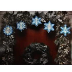 Impact 10ct. Blue & White Snowflake Clear Christmas Lights -Christmas Designers Store D491473S 2