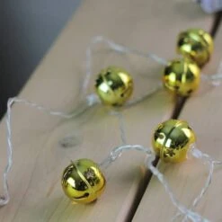 Northlight 8ct. Gold LED Jingle Bell Christmas Lights -Christmas Designers Store D491475S 2