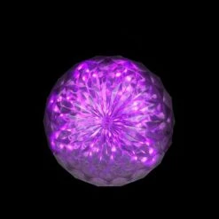 Northlight 6" Purple LED Christmas Crystal Sphere Hanging Outdoor Décor -Christmas Designers Store D491499S 2
