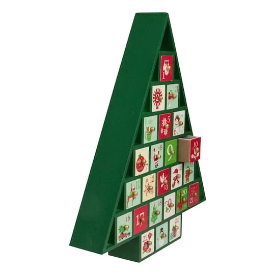 Northlight 15" Green Tree Shaped Christmas Advent Calendar Decoration 6 Northlight 15" Green Tree Shaped Christmas Advent Calendar Decoration - Image 4