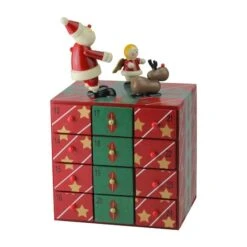 Northlight 10.5" Red & Green Elegant Advent Storage Calendar Box 9 Northlight 10.5" Red & Green Elegant Advent Storage Calendar Box -Christmas Designers Store D491520S 2