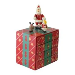 Northlight 10.5" Red & Green Elegant Advent Storage Calendar Box 10 Northlight 10.5" Red & Green Elegant Advent Storage Calendar Box -Christmas Designers Store D491520S 3
