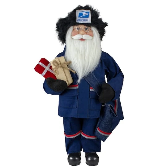 Northlight 17" United States Postal Service Standing Santa Claus Figurine 4 Northlight 17" United States Postal Service Standing Santa Claus Figurine - Image 2