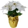 Northlight 17" Potted White Poinsettia Christmas Arrangement 2 Northlight 17" Potted White Poinsettia Christmas Arrangement -Christmas Designers Store D491554S 1