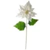 Northlight White & Gold Christmas Poinsettia Stem -Christmas Designers Store D491557S 1