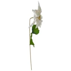 Northlight White & Gold Christmas Poinsettia Stem -Christmas Designers Store D491557S 4