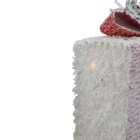 Northlight LED Frosted Rattan Christmas Gift Boxes With Pinecones Set 6 Northlight LED Frosted Rattan Christmas Gift Boxes With Pinecones Set - Image 4