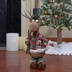 Northlight 20" Standing Christmas Moose Figure With LED Antlers Tabletop Décor -Christmas Designers Store D491580S 2