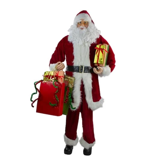 Northlight 6ft. Red & White Standing Santa Claus With Presents Christmas Figure 4 Northlight 6ft. Red & White Standing Santa Claus With Presents Christmas Figure - Image 2