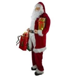 Northlight 6ft. Red & White Standing Santa Claus With Presents Christmas Figure 9 Northlight 6ft. Red & White Standing Santa Claus With Presents Christmas Figure -Christmas Designers Store D491583S 2