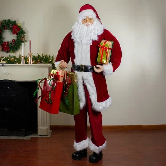 Northlight 6ft. Red & White Standing Santa Claus With Presents Christmas Figure 6 Northlight 6ft. Red & White Standing Santa Claus With Presents Christmas Figure - Image 4