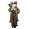 Northlight 4ft. Olive Green & Burgundy Red Standing Santa Claus With Gift Bag Christmas Figure