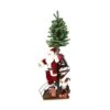 Northlight 4ft. Santa Claus On Spiral Staircase With Tree & Elf On Wooden Base -Christmas Designers Store D491586S 1