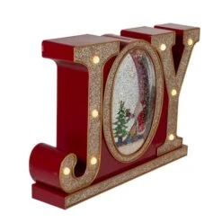 Northlight 11" LED Lighted Red & Gold Joy Christmas Glitter Snow Globe 12 Northlight 11" LED Lighted Red & Gold Joy Christmas Glitter Snow Globe -Christmas Designers Store D491588S 4