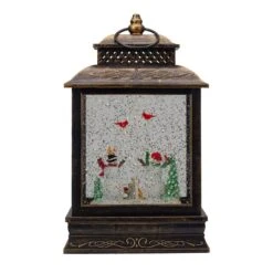 Northlight 12" Musical Lighted Black Christmas Snow Globe Lantern With Snowmen 12 Northlight 12" Musical Lighted Black Christmas Snow Globe Lantern With Snowmen -Christmas Designers Store D491592S 4