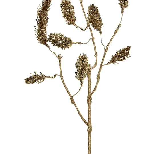 Northlight Gold Glittered Pine Hanging Christmas Spray 6 Northlight Gold Glittered Pine Hanging Christmas Spray - Image 4