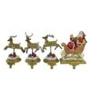 Northlight 9.5" Santa & Reindeer Christmas Stocking Holder Set -Christmas Designers Store D491598S 1