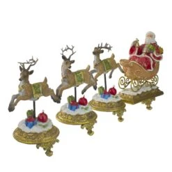 Northlight 9.5" Santa & Reindeer Christmas Stocking Holder Set -Christmas Designers Store D491598S 3