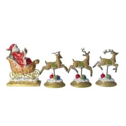 Northlight 9.5" Santa & Reindeer Christmas Stocking Holder Set -Christmas Designers Store D491598S 4