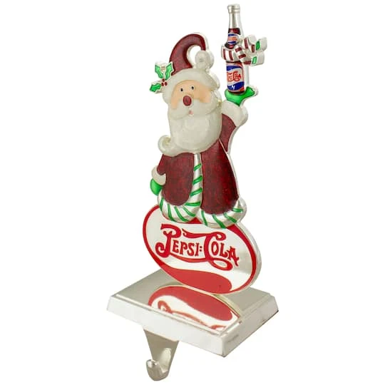 Northlight 9.75" Silver Pepsi-Cola Santa Claus Christmas Stocking Holder 6 Northlight 9.75" Silver Pepsi-Cola Santa Claus Christmas Stocking Holder - Image 4