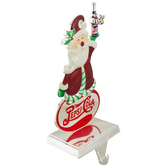 Northlight 9.75" Silver Pepsi-Cola Santa Claus Christmas Stocking Holder 7 Northlight 9.75" Silver Pepsi-Cola Santa Claus Christmas Stocking Holder - Image 5