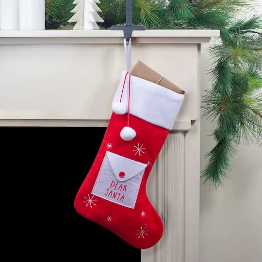 Northlight 19" Red & White Dear Santa Christmas Stocking 5 Northlight 19" Red & White Dear Santa Christmas Stocking - Image 3