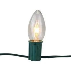 Northlight Mighty Light Clear C9 Christmas Pathway Marker Set, Green Wire -Christmas Designers Store D491617S 16