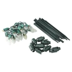 Northlight Mighty Light Clear C9 Christmas Pathway Marker Set, Green Wire -Christmas Designers Store D491617S 3