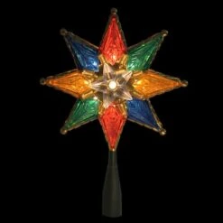 Northlight 8" Lighted Multi Color 8-Point Star Tree Topper -Christmas Designers Store D491632S 2