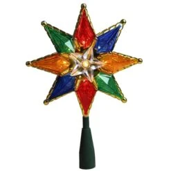 Northlight 8" Lighted Multi Color 8-Point Star Tree Topper -Christmas Designers Store D491632S 3