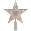 Northlight 7.5" Clear & White 5-Point Star Tree Topper 2 Northlight 7.5" Clear & White 5-Point Star Tree Topper -Christmas Designers Store D491633S 1