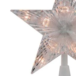 Northlight 7.5" Clear & White 5-Point Star Tree Topper -Christmas Designers Store D491633S 13