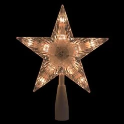 Northlight 7.5" Clear & White 5-Point Star Tree Topper -Christmas Designers Store D491633S 2