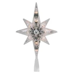 Northlight 10" White Lighted Faceted Star Of Bethlehem Tree Topper