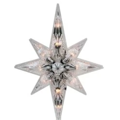 Northlight 10" White Lighted Faceted Star Of Bethlehem Tree Topper -Christmas Designers Store D491636S 3