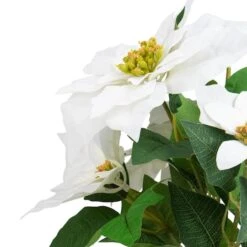 Northlight 14.5" Potted White Artificial Christmas Poinsettia Flower Plant 9 Northlight 14.5" Potted White Artificial Christmas Poinsettia Flower Plant -Christmas Designers Store D491641S 3