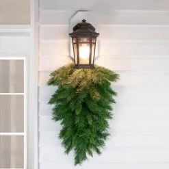 Northlight 30" Unlit Mixed Pine Artificial Christmas Teardrop Swag -Christmas Designers Store D491670S 12