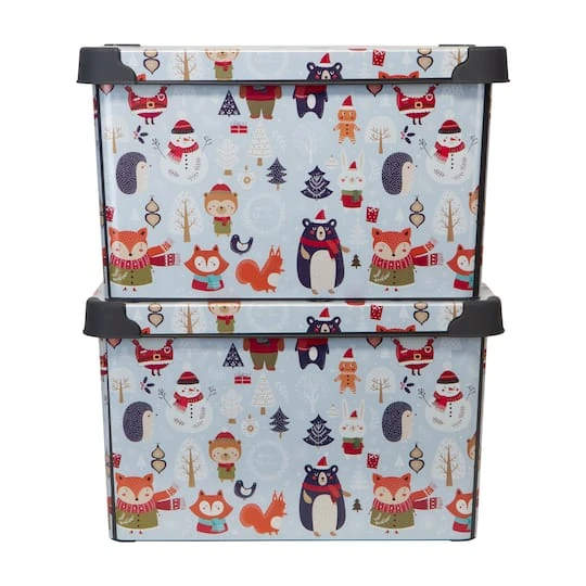 Simplify Woodland Winter Storage Tote Bin 7 Simplify Woodland Winter Storage Tote Bin - Image 5