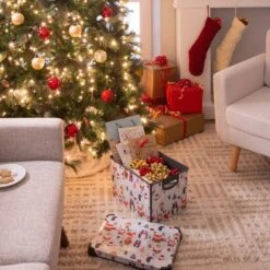 Simplify Woodland Winter Storage Tote Bin 15 Simplify Woodland Winter Storage Tote Bin -Christmas Designers Store D492889S 15