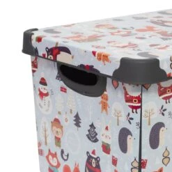 Simplify Woodland Winter Storage Tote Bin 17 Simplify Woodland Winter Storage Tote Bin -Christmas Designers Store D492889S 17
